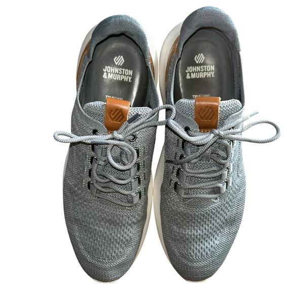 Johnston & Murphy Men's size 10 Amherst 2.0 Knit casual shoes gray leather trim - Picture 3 of 8